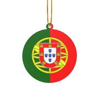 Pendentif de Noël en acrylique avec drapeau portugais - Cadeau idéal pour décorer une cheminée ou un rebord de fenêtre