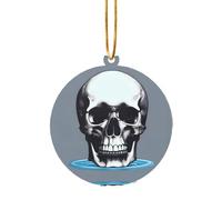 Pendentif de Noël en acrylique avec tête de mort et eau - Cadeau décoratif pour décorer une cheminée ou un rebord de fenêtre