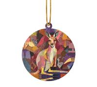 Pendentif de Noël en acrylique Kangourou étincelant, cadeau décoratif adapté pour décorer une cheminée ou un rebord de fenêtre
