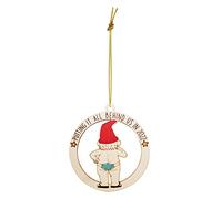 Pendentif De Noël en Bois Drôle Ornement Suspendu pour Couple D'élans Artisanat d'art pour La Maison Fenêtre Vacances Décoration Porte Murale Pendentif Noël