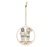 Pendentif De Noël en Bois Drôle Ornement Suspendu pour Couple D'élans Artisanat d'art pour La Maison Fenêtre Vacances Décoration Porte Murale Pendentif Noël
