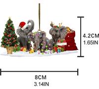 Pendentif de Noël en bois Sloth Elephant Piggy Shark Xmas Tree Pendants Home Party Decoration