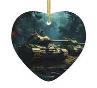 Pendentif de Noël en céramique en forme de cœur à suspendre dans les réservoirs de WHJSHOP dans la jungle Décoration de Noël pour sapin de Noël, supermarché, maison