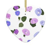 Pendentif de Noël en céramique en forme de cœur à suspendre en cristal WHJSHOP Motif gloire du matin Décoration de Noël pour sapin de Noël, supermarché, maison