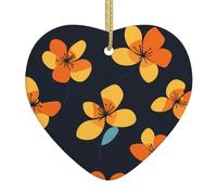 Pendentif de Noël en céramique en forme de cœur à suspendre WHJSSF The Beauty of Egg Painting Printing Décoration de Noël pour sapin de Noël, supermarché, maison