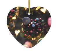 Pendentif de Noël en céramique en forme de cœur à suspendre YYHWHJDE Jungle of Love Décoration de Noël pour sapin de Noël, supermarché, maison