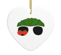 Pendentif de Noël en céramique en forme de cœur à suspendre YYHWHJDE Lunettes de soleil Tomate Brocoli Image Décoration de Noël pour sapin de Noël, supermarché, maison