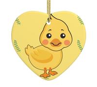 Pendentif de Noël en céramique en forme de cœur YYHWHJDE dessin animé Canard Image lisse et lumineuse pour sapin de Noël Décoration de maison et supermarché
