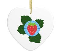 Pendentif de Noël en céramique en forme de cœur YYHWHJDE Petite fraise sur gloire du matin Motif lisse et lumineux pour sapin de Noël Décoration de maison et supermarché