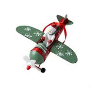 Pendentif de Noël en ferronnerie fabriqué à la main avec Père Noël, bonhomme de neige et élan en avion pour suspendre un arbre ou une décoration saisonnière (bonhomme de neige)
