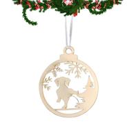 Pendentif de Noël en forme de chien | Découpes de Noël en bois | Griffes de chien, ornements vintage pour arbre, mariage et décorations