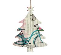 Pendentif de Noël en forme de tour Eiffel en bois, élégant et mignon, une feuille d'aluminium pour l'atmosphère festive