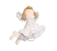 Pendentif de Noël en peluche avec boucle de suspension et ailes mignonnes, pour décoration d'arbre et ajouter une atmosphère festive (A)