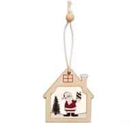 Pendentif De Noël En pour bois Style Européen 8.2-9.0cm Différentes | Natural Wood, Elegant European Design, pour versatile For Trees Or Walls, Approx. 9cm Size, Festive Red Colour