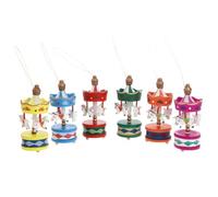 Pendentif de Noël Mini Carrousel Décoratif en Bois pour Maison