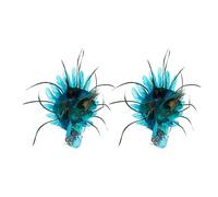 Pendentif De Noël Paon Bleu Blanc Ornement Festif D'oiseau À Plumes pour Décoration d'arbre Fête Vacances Scintillante Figurines Paon Bleu Blanc