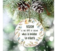 Pendentif de Noël « Vision Is The Art Of Seeing What Is Shapeless To Other », avec dicton inspirant, pendentifs fantaisie à suspendre pour filles