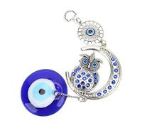 Pendentif de nuit hibou, hibou, lune, mauvais œil, pendentif en émail coloré, alliage, style élégant, amulette, décoration murale de la maison, idéal