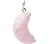 Pendentif de pierre précieuse de quartz rose en forme de lune -- ±2x1,5cm