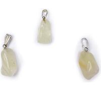 Pendentif de pierre précieuse de quartz soufré Oeillet inséré -- ±2-3cm