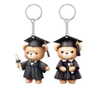 Pendentif de Remise de Diplôme - Lot de 2 Figurines Ours en Acrylique 2D pour Cérémonie 2025,Charme de Sac Décoratif Souvenir pour Étudiants, Amis, Maternelle, Anniversaire, Garçon, Fille et Diplômés