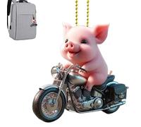 Pendentif de rétroviseur de voiture 2D en acrylique - Décoration intérieure cochon - Jolie décoration esthétique pour la maison, le mur, le sac, le trousseau de clés, le rétroviseur de voiture