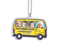 Pendentif De Rétroviseur De Voiture Personnalisé, Photo Amusante à Suspendre Texte Gravé Décoration De Rétroviseur Voiture Cadeaux Pour Père Première Voiture De Fils Filles (style 5-4 photo)