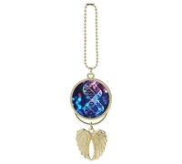 Pendentif de rétroviseur personnalisé ADN génétique hélix double face personnalisé à suspendre pour voiture - Accessoires d'intérieur de voiture - Cadeau commémoratif pour homme et femme - Doré