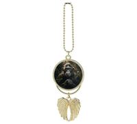 Pendentif de rétroviseur personnalisé en forme de singe de la jungle - Double face - Décoration d'intérieur de voiture - Cadeau commémoratif pour homme et femme - Doré
