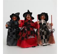 Pendentif de sorcière d'Halloween La décoration de plafond est placée dans la scène thématique Une atmosphère étrange pour n'importe quel décor. (Red, 25cm)