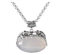 Pendentif de Style Chinois S925 en Argent Sterling Style Ethnique Motif Creux Calcédoine Carpe Pendentif Fleur Femme Pendentif Riche en Fleurspendentif Calcédoine Blanche Sans Chaîne, LJBLEUSK