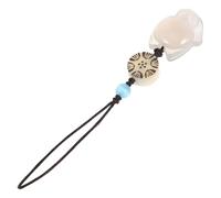 Pendentif de Téléphone Chaîne Décorative en Calcédoine, Petit Renard | Attache Facile, Usage Paquet ou Clés, Style Rétro Délicat, Blanc, 1 Pièce