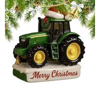 Pendentif de tracteur pour arbre de Noël en acrylique - Décoration plate en deux dimensions pour café, restaurant, chambre, rebord de fenêtre mural
