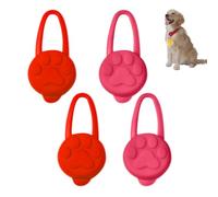 Pendentif De Veilleuse 4 Pièces, Veilleuse À Imprimé De Pattes, Lumière De Course En Silicone Pour Chien, Lumière Nocturne Pour Animaux De Compagnie, Lumière De Collier Pour Animaux De Compagnie