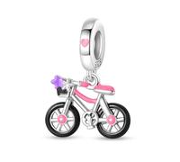 Pendentif de vélo rotatif, breloque de bracelet en perles, adapté aux bracelets de 3 mm à 4,5 mm