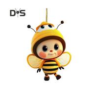 Pendentif de voiture abeille en acrylique, dÃcoration de vacances, pendentif mignon, porte-clÃs pour intÃrieur de voiture, cadeau clÃ
