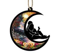 Pendentif de voiture, attrape-soleil de Noël pour fenêtre intérieure - Décoration de sapin de Noël - Attrape-lumière 2D en acrylique - Accessoire d'intérieur de voiture - Décoration d'arbre de Noël à