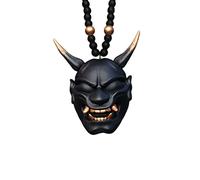 Pendentif de Voiture avec Samurai Hannya Casque Japonais Oni Pendentif Rétroviseur de Voiture Mini Porte-clés Sac à Dos Pendentif à la Mode pour Décoration de Voiture (F)