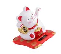 Pendentif de Voiture de Chat Feng Shui à énergie Solaire (Blanc)