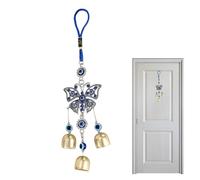 Pendentif de voiture Devil Eyes bleus - Carillon éolien - Mobile Evil Eye Blessing - Cloche à vent avec yeux bleus du diable - Décoration à suspendre faite à la main pour les terrasses intérieures et