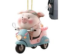 Pendentif de voiture en acrylique 2D - Ornement intérieur de porc - Décoration esthétique pendentif balançoire mignon pour sac, voiture, rétroviseur intérieur, porte-clés, décoration de maison
