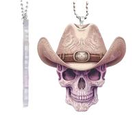Pendentif de voiture en forme de tête de mort, accessoire de rétroviseur de voiture en acrylique 2D, accessoire de voiture suspendu pour rétroviseur, remorque de voiture amusante