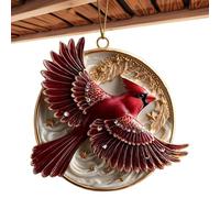 Pendentif de voiture oiseau - oiseau ovale en acrylique de 6 cm, ornement coloré, charme 2D, finition brillante résistante aux rayures | Attrape-soleil pour arbre de fenêtre, vacances, fête d'annivers