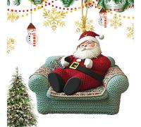 Pendentif de voiture Père Noël - Acrylique 2D 6,2 x 8 cm - Accessoire de suspension léger | Pendentif de Noël en acrylique avec placement arrière - Décoration de sac - Utilisation cadeau, accessoire