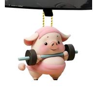 Pendentif de voiture pour rétroviseur intérieur 2D en acrylique - Décoration intérieure cochon - Pendentif décoratif esthétique - Joli pendentif à bascule pour sac - Intérieur de voiture - Miroir