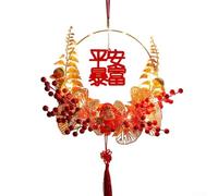 Pendentif décoratif à suspendre pour Nouvel An chinois 2024 avec personnage bénédiction et couronne florale pour fête du printemps (A)