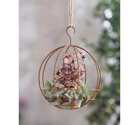 Pendentif décoratif "boule" en métal avec finition rouille, Ø 25 cm, pendentif décoratif avec crochet, boule métallique suspendue, cache-pot, pot suspendu