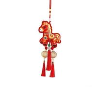 Pendentif décoratif de l'année du cheval du printemps 2026, Nouvel An chinois, cheval porte-bonheur, décoration murale à suspendre au mur, décoration festive en tissu avec culture (F)