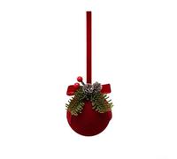Pendentif décoratif en forme de cloche de Père Noël pour sapin de Noël, cloches en plastique avec finition floquée pour décoration saisonnière (hisser des cloches)