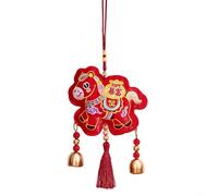 Pendentif décoratif pour le Nouvel An 2026 - Année du cheval - Lion porte-bonheur - Décoration à suspendre en tissu - Décoration d'intérieur festive (A)